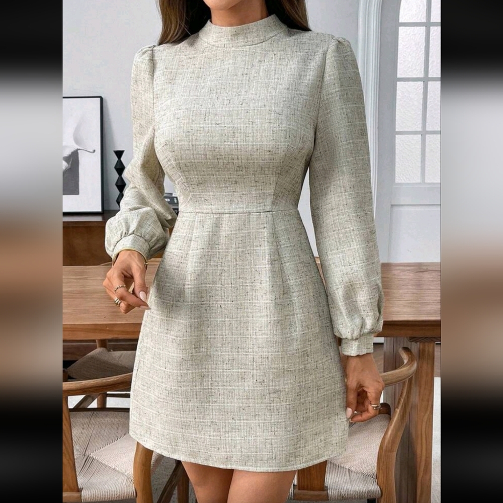 Emery Rose Womens Size S Beige / Apricot Long Sleeve Above Knee Dress New - Picture 4 of 8